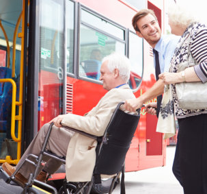 man help the elderly man